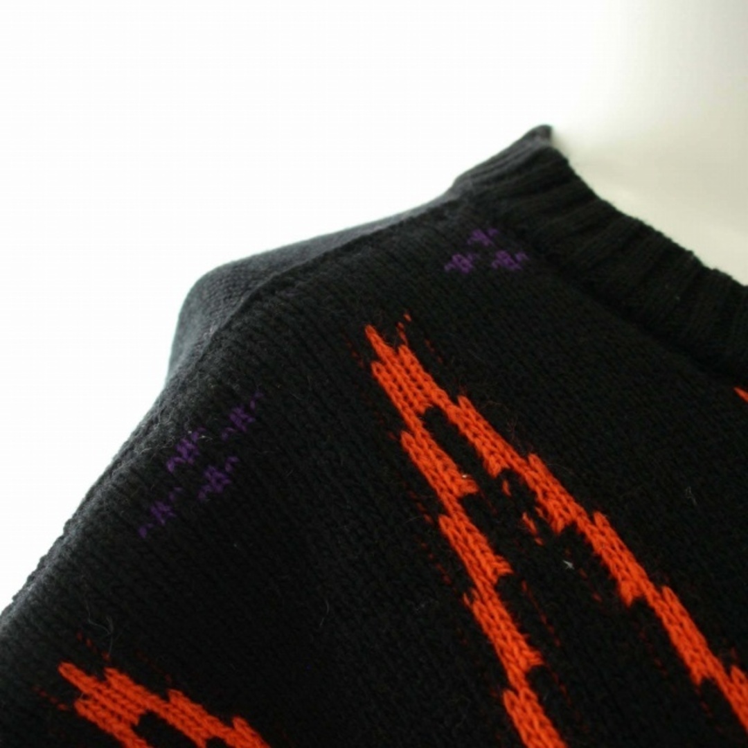 DIESEL(ディーゼル)のディーゼル DIESEL ニット セーター ショート丈 ウール 総柄 XS 黒 レディースのトップス(ニット/セーター)の商品写真