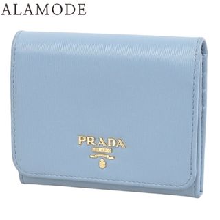 プラダ(PRADA)のPRADA(プラダ) 3つ折り財布 コンパクト財布 三つ折り財布 ミニウォレット 小物 バイカラー レザー VITELLO MOVE BIO ASTRALE/BLUETTE ライトブルー水色 ネイビー紺 ゴールド金具 1MH176 2B6Q F0LG2 レディース 40802075381【中古】【アラモード】(財布)