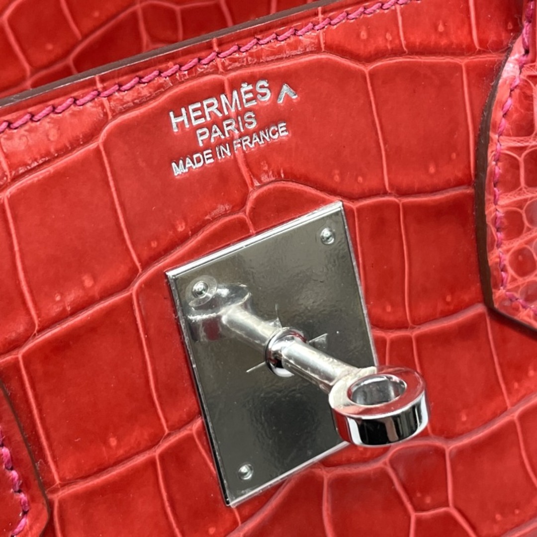 Hermes(エルメス)のエルメス バーキン30 ポロサス クロコダイル バッグ トートバッグ ブーゲンビリア レッド レディースのバッグ(トートバッグ)の商品写真