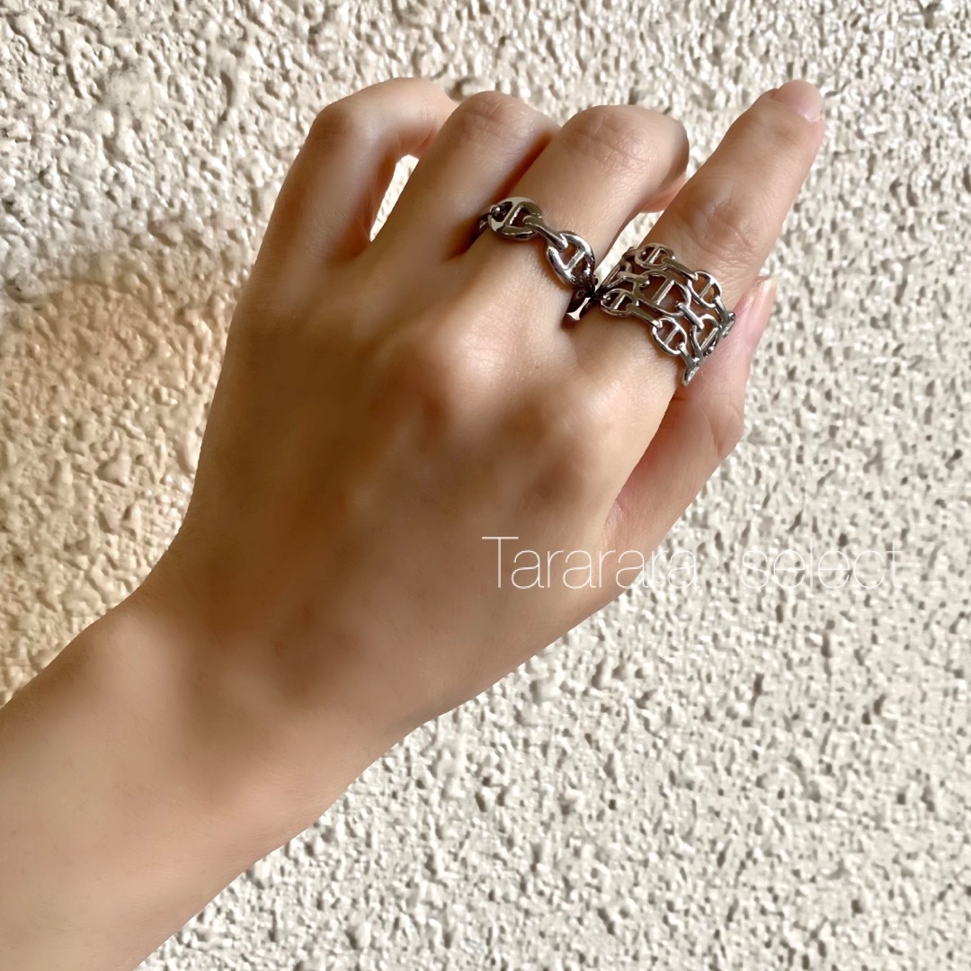 ●stainless アンカーRing S●金属アレルギー対応 レディースのアクセサリー(リング(指輪))の商品写真