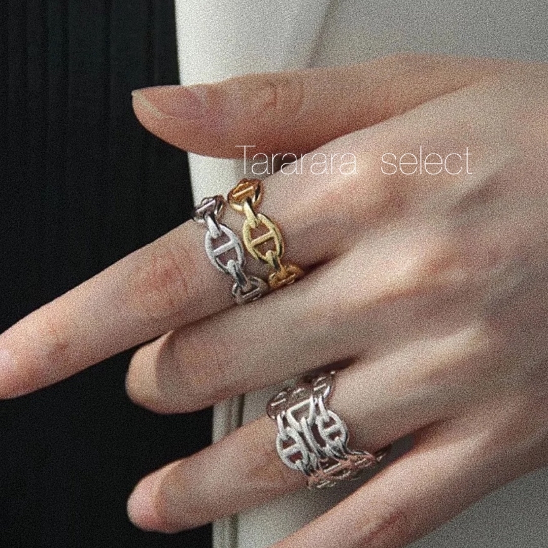 ●stainless アンカーRing S●金属アレルギー対応 レディースのアクセサリー(リング(指輪))の商品写真