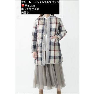 ブルーレーベルクレストブリッジ(BLUE LABEL CRESTBRIDGE)の ❤️美品❤️可愛い♪ ブルーレーベル ボア リバーシブル  チェック柄  38(ロングコート)