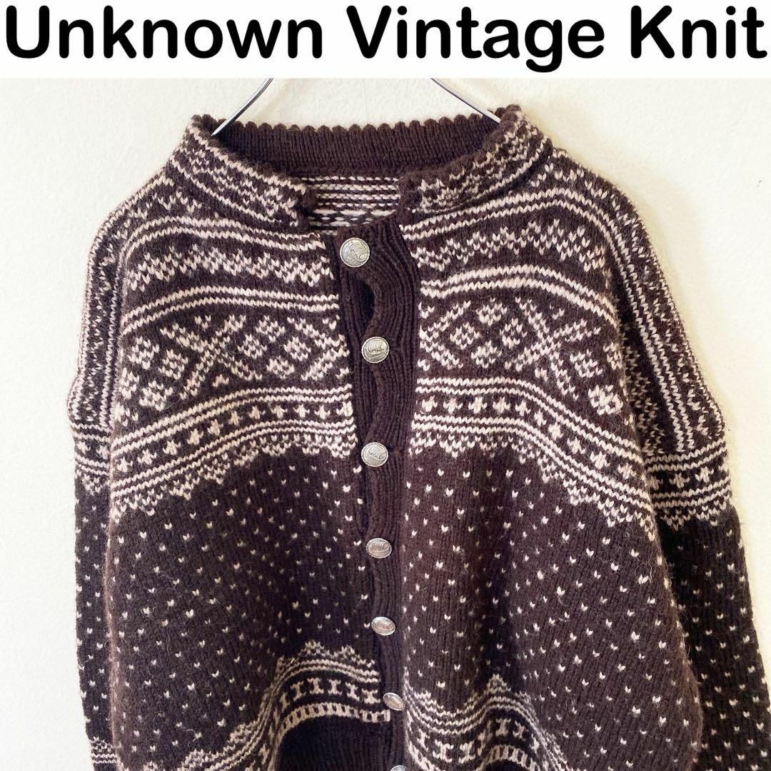 メンズUnknown Vintage ノルディック　ニット　カーディガン