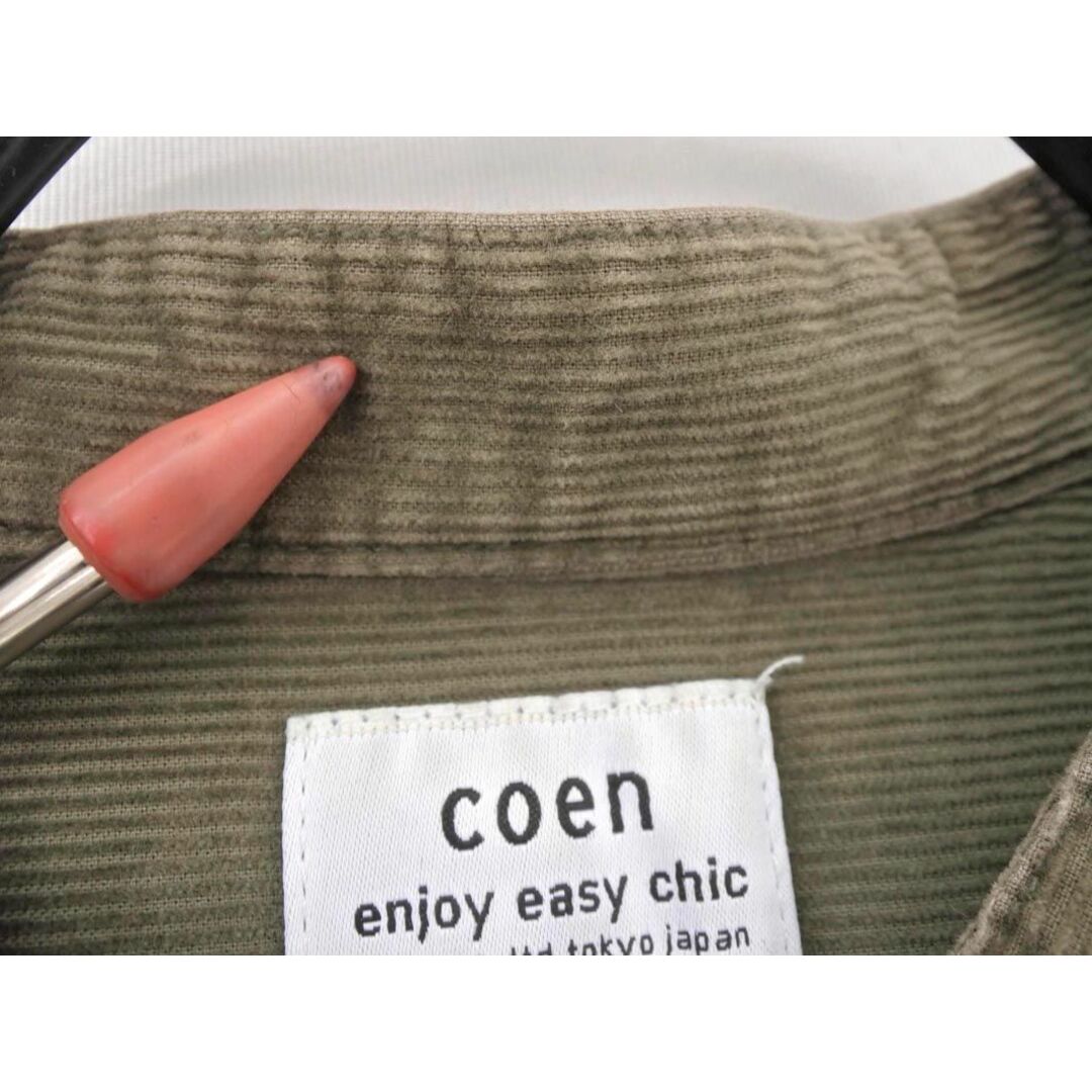 coen(コーエン)のcoen コーエン コーデュロイ バンドカラー シャツ sizeM/カーキ ◇■ メンズ メンズのトップス(シャツ)の商品写真