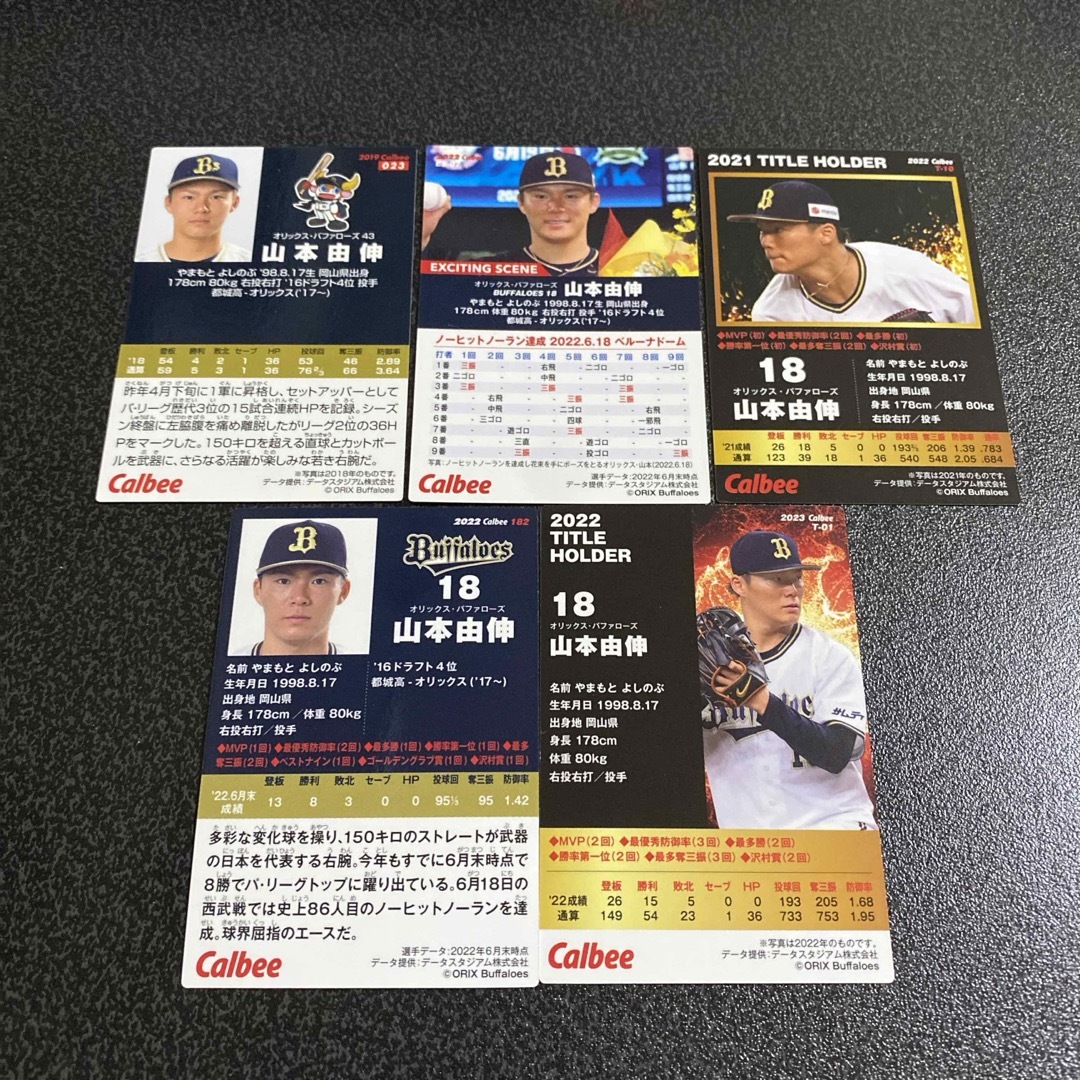 オリックス・バファローズ(オリックスバファローズ)のプロ野球チップス 山本由伸 オリックス レギュラーカード5枚セット エンタメ/ホビーのトレーディングカード(シングルカード)の商品写真