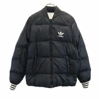 アディダス(adidas)のアディダス トレフォイルロゴ リバーシブル 中綿ジャケット 90 ブラック/ホワイト adidas メンズ 古着 【231225】(ダウンジャケット)