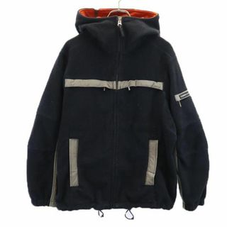 トミーヒルフィガー(TOMMY HILFIGER)のトミーヒルフィガー フリースジャケット S ネイビー TOMMY HILFIGER フード メンズ 古着 【231225】(その他)