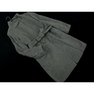 コムサイズム(COMME CA ISM)のCOMME CA ISM コムサイズム カシミヤ混 リボンベルト付き スタンドカラー コート size9/グレー ◆■ レディース(その他)