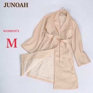 ジュノア(JUNOAH)のジュノア 　ガウンコート　M　ドロップショルダー　ベージュ系　韓国ファッション(ガウンコート)