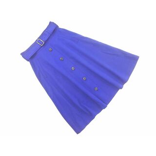 ナチュラルビューティーベーシック(NATURAL BEAUTY BASIC)のナチュラルビューティーベーシック ウール混 フロントボタン フレア スカート sizeS/青 ◇■ レディース(ロングスカート)