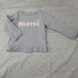 アプレレクール(apres les cours)のアプレレクール　裏起毛　トップス　トレーナー　チュール　リボン　merci(Tシャツ/カットソー)