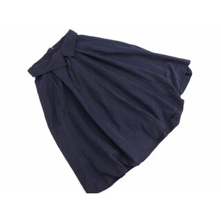 イッカ(ikka)のIkka イッカ ベルト付き ロング スカート sizeM/濃紺 ■■ レディース(ロングスカート)