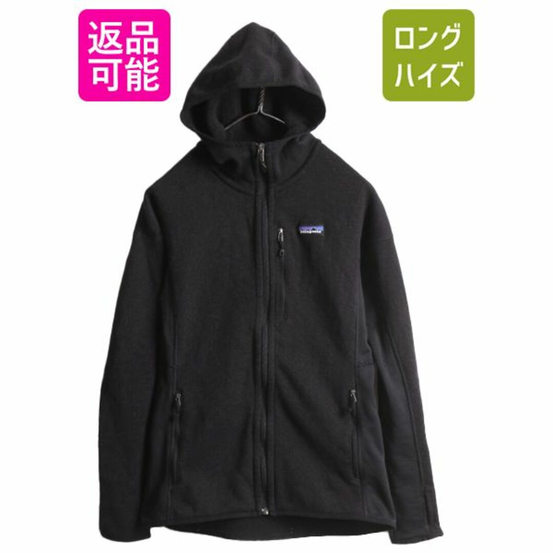 レディースUS企画 16年製 パタゴニア パフォーマンス ベター セーター フーディ レディース M Patagonia フリース ジャケット フルジップ パーカー 黒