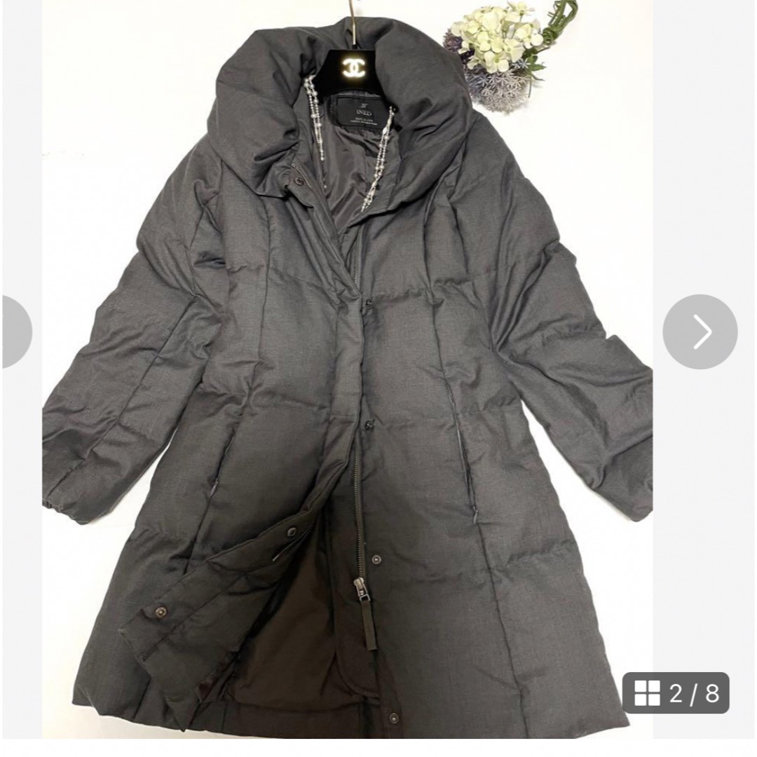INED(イネド)の【美品】イネド ダウンコート サイズ7 上質ダウン柔らか素材 レディースのジャケット/アウター(ダウンコート)の商品写真