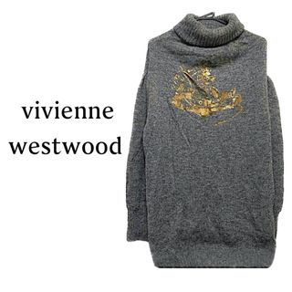 アングロマニア(ANGLOMANIA（Vivienne Westwood）)のヴィヴィアンウエストウッド【美品】オーブ プリント タートル ニット トップス(ニット/セーター)