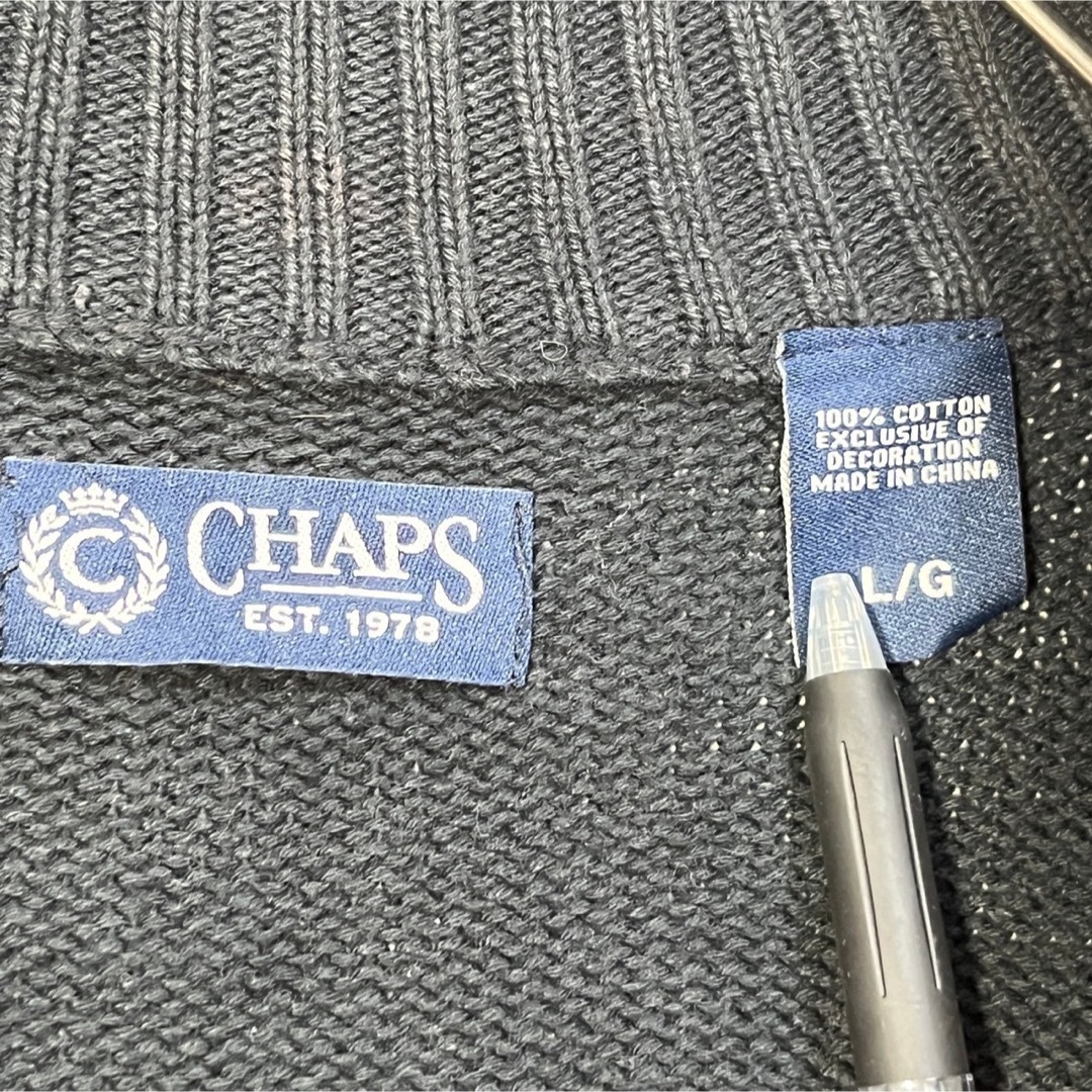 【チャップス】ニット　アウター　幾何学　花柄　総柄　黒　セーター１F メンズのトップス(ニット/セーター)の商品写真