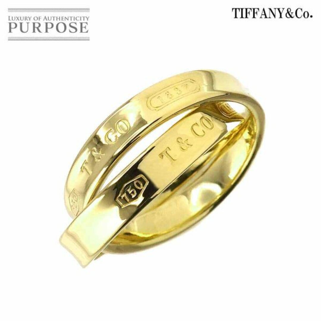 ３．７ｍｍ厚み１．３ｍｍティファニー TIFFANY&Co. 1837 インターロッキング 8号 リング K18 YG イエローゴールド 750 指輪 VLP 90214055