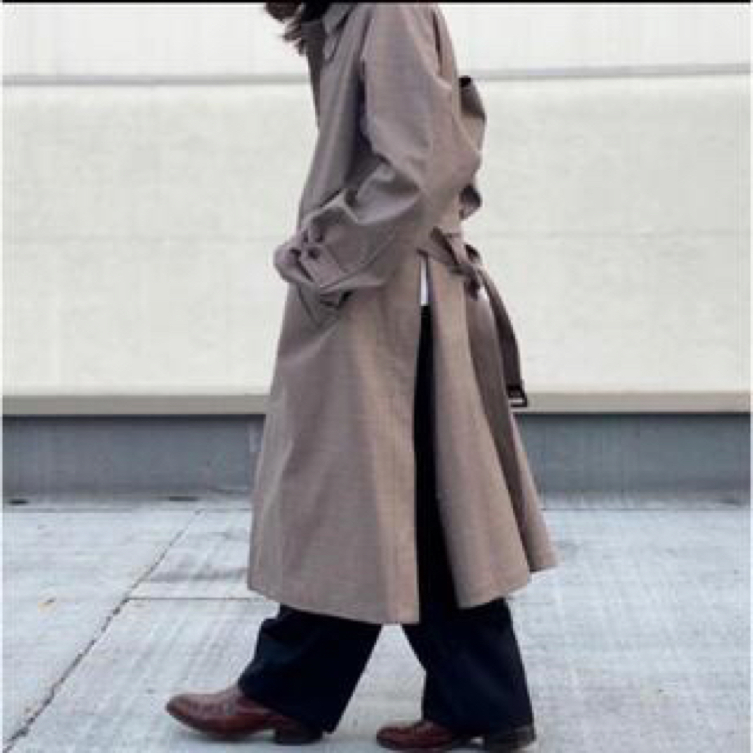 YOKE  BALL COLLAR COAT GLEN CHECK66cm袖丈