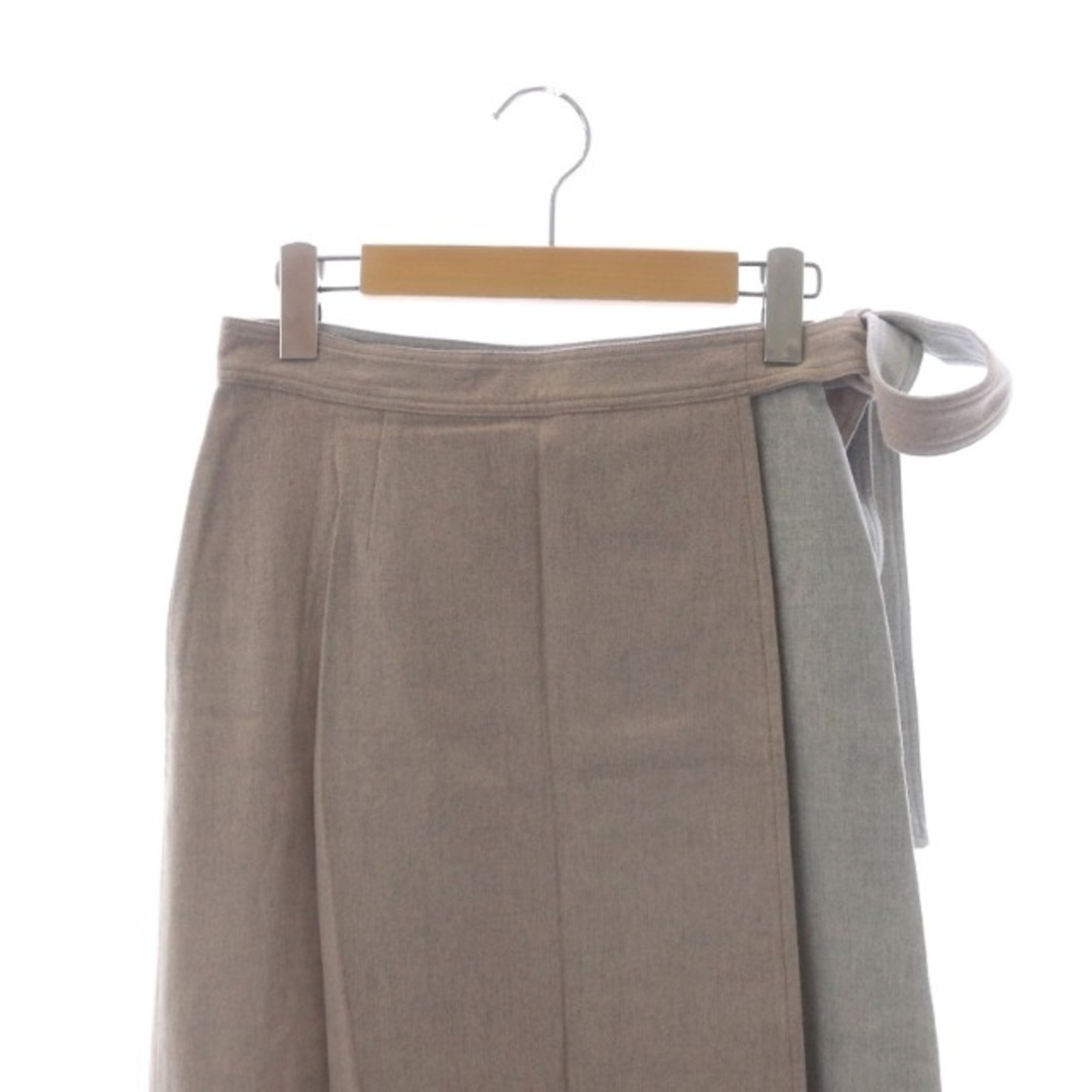 AQUA SCUTUM(アクアスキュータム)のアクアスキュータム ウール ラップスカート 台形スカート ロング 切替 リボン レディースのスカート(ロングスカート)の商品写真