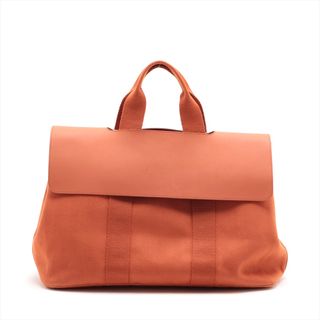 エルメス(Hermes)のエルメス ヴァルパライソMM トワルシェブロン×レザー  オレンジ レディ(トートバッグ)