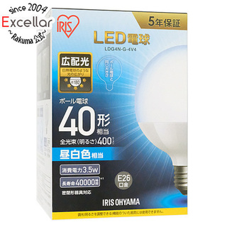 アイリスオーヤマ(アイリスオーヤマ)のアイリスオーヤマ　LED電球 ボール電球 40形相当 昼白色 ECOHiLUX　LDG4N-G-4V4(天井照明)