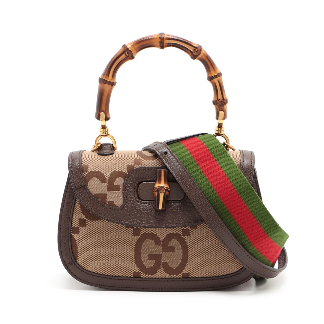 Gucci(グッチ)のグッチ  キャンバス×レザー  ブラウン レディース ハンドバッグ レディースのバッグ(ハンドバッグ)の商品写真