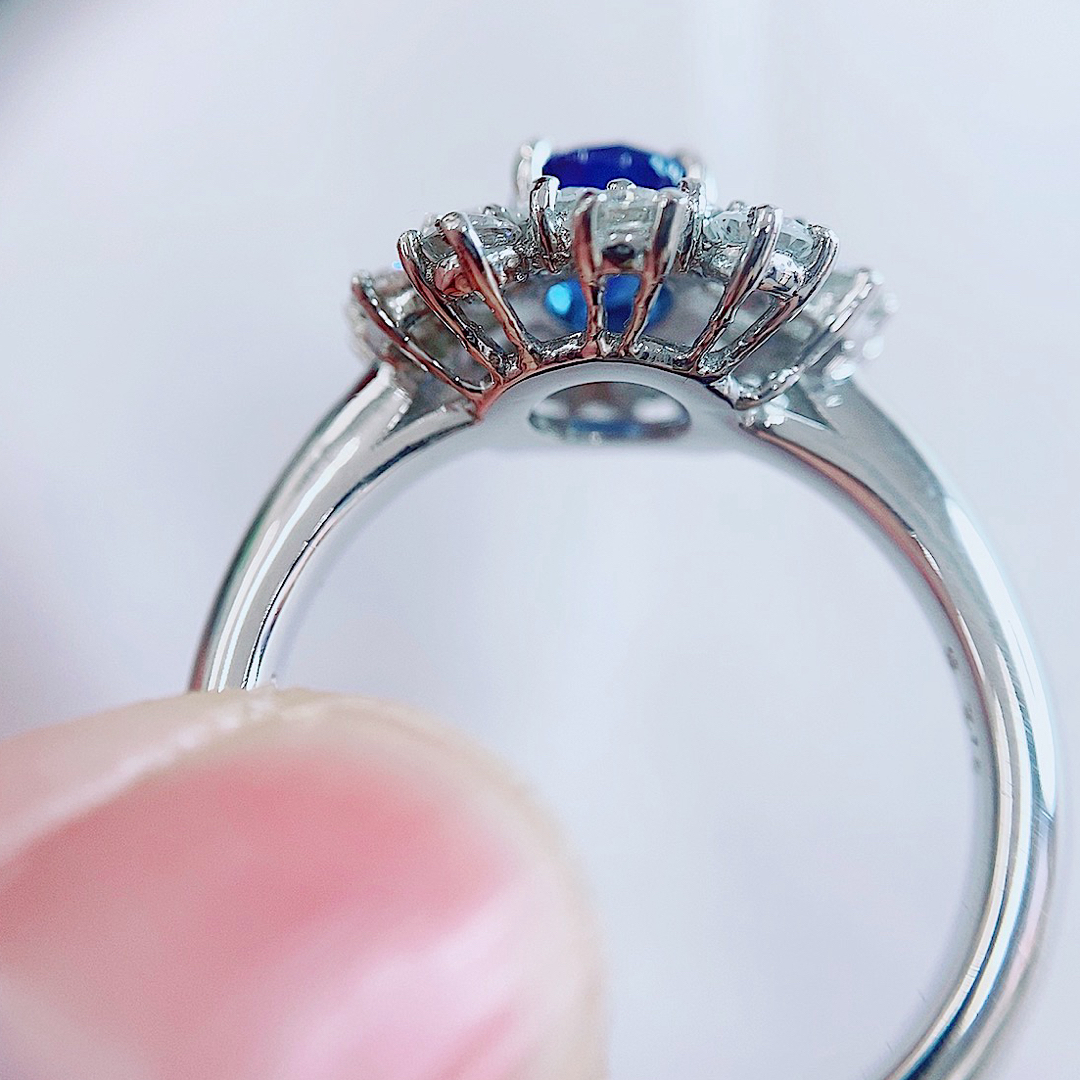 ★1.28ct★✨ロイヤルブルーサファイア1.50ctダイヤプラチナリング指輪 レディースのアクセサリー(リング(指輪))の商品写真