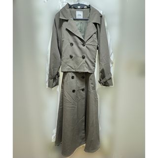 GYDA - GYDA ジェイダ レイヤードトレンチコート ワンピース カーキの