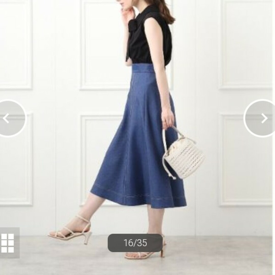 Couture Brooch(クチュールブローチ)のクチュールブローチデニムライク スカート レディースのスカート(ロングスカート)の商品写真