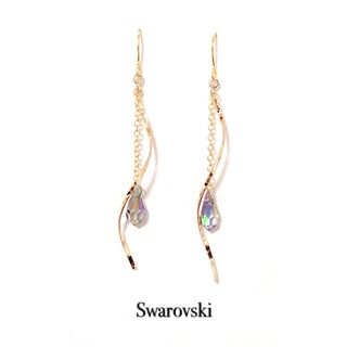 スワロフスキー(SWAROVSKI)のツイスト×ドロップ　スワロフスキーピアス・イヤリング　★カラーお選び頂けます★(ピアス)