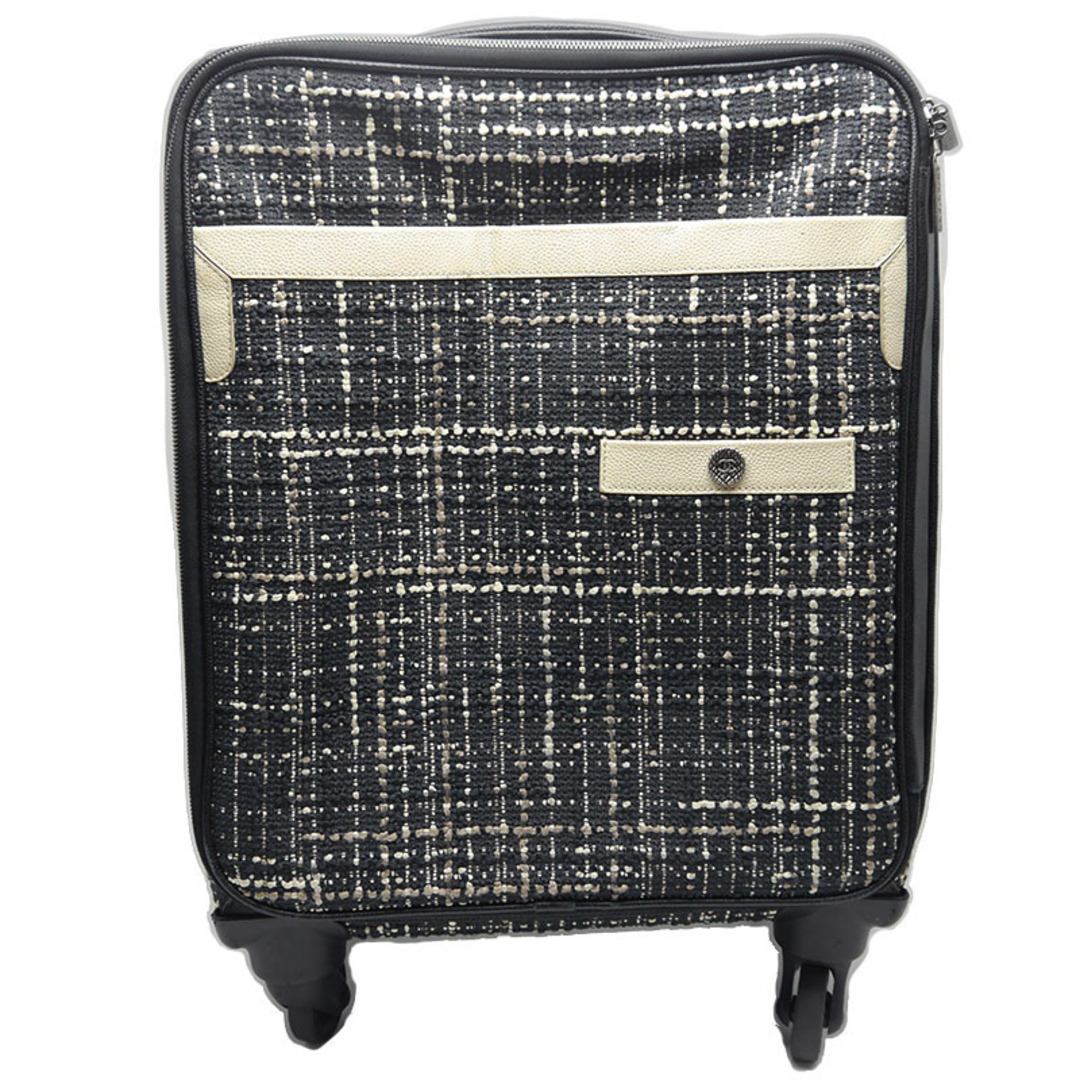 CHANEL(シャネル)のシャネル キャリーバッグ ツイード 黒 ブラック キャリーバッグ スーツケース レディースのバッグ(スーツケース/キャリーバッグ)の商品写真