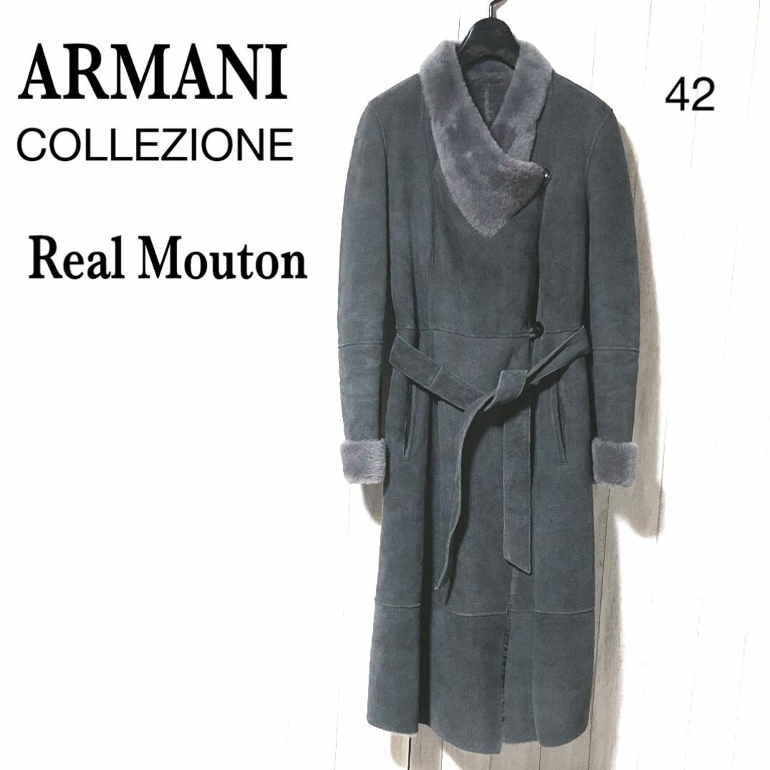 42ｃｍ身幅アルマーニ ムートンコート/ARMANI COLLEZIONI シェアリング