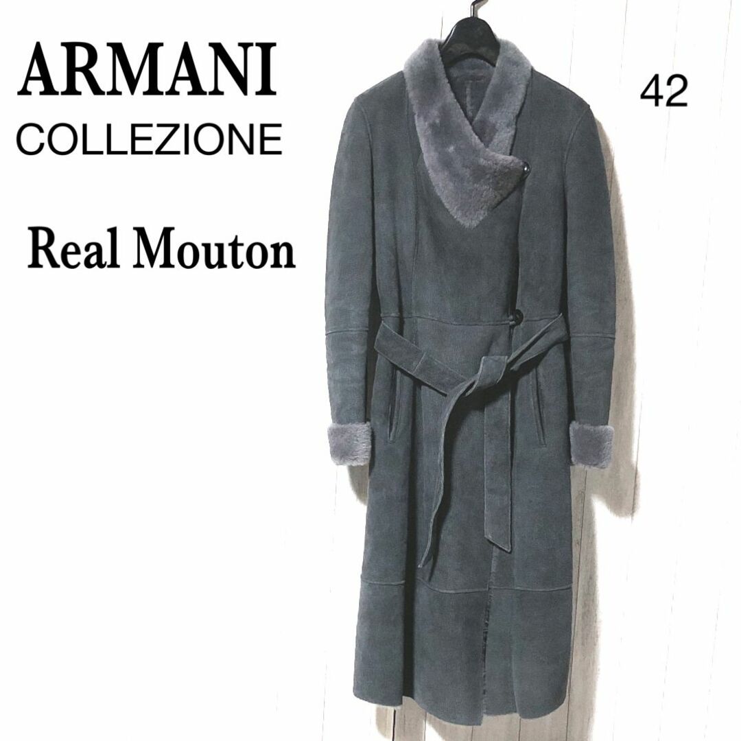 ARMANI COLLEZIONI(アルマーニ コレツィオーニ)のアルマーニ ムートンコート/ARMANI COLLEZIONI シェアリング レディースのジャケット/アウター(毛皮/ファーコート)の商品写真