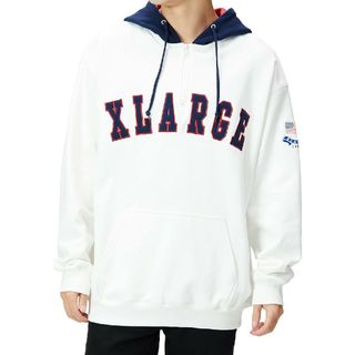 エクストララージ(XLARGE)のエクストララージ　フード付きトレーナー CONTRAST COLOR HALF(スウェット)