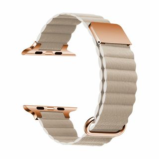 Apple Watch マグネット式 PUレザー バンド　ベージュ(その他)