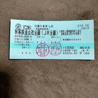 青春18きっぷ 3回分(鉄道乗車券)