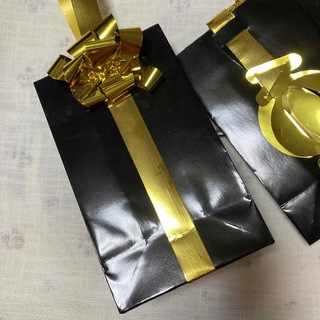 【未使用】簡単組み立て　プレゼントバッグ　リボン付き紙袋(その他)