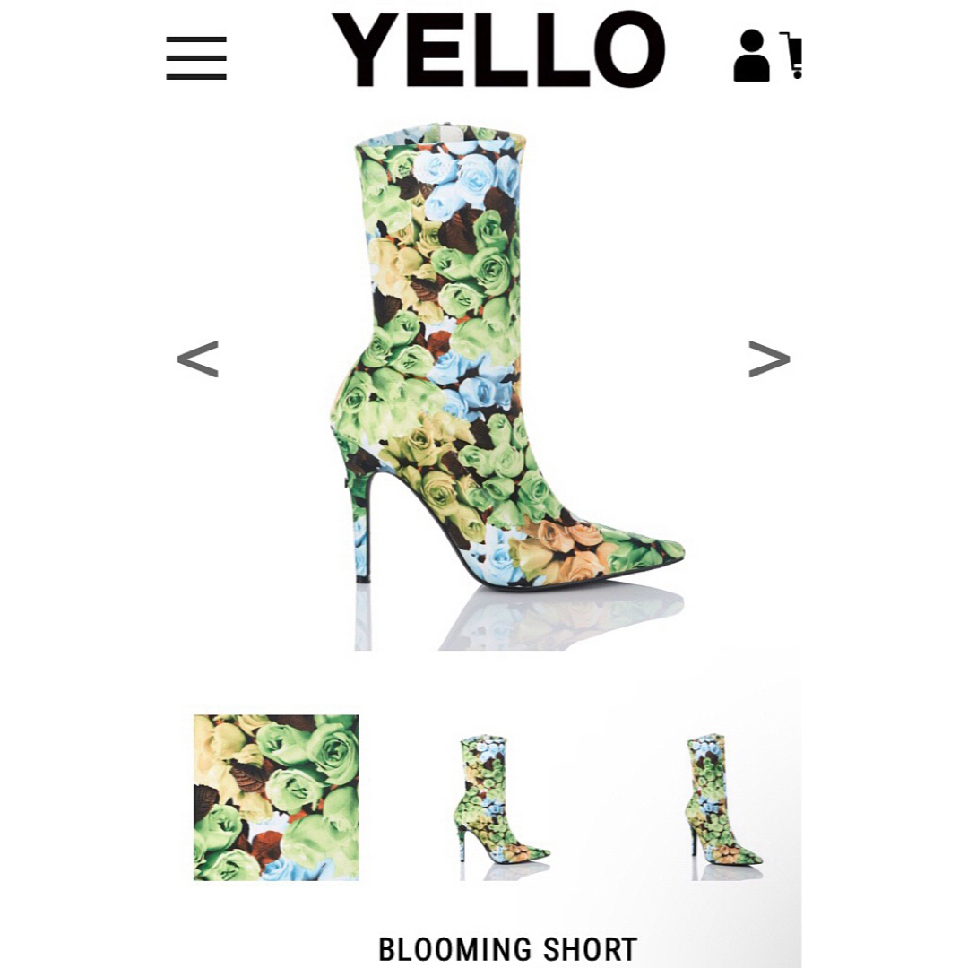 Yellow boots(イエローブーツ)の新品半額以下♡YELLO♡BLOOMING SHORT♡ローズ柄ショートブーツM レディースの靴/シューズ(ブーツ)の商品写真