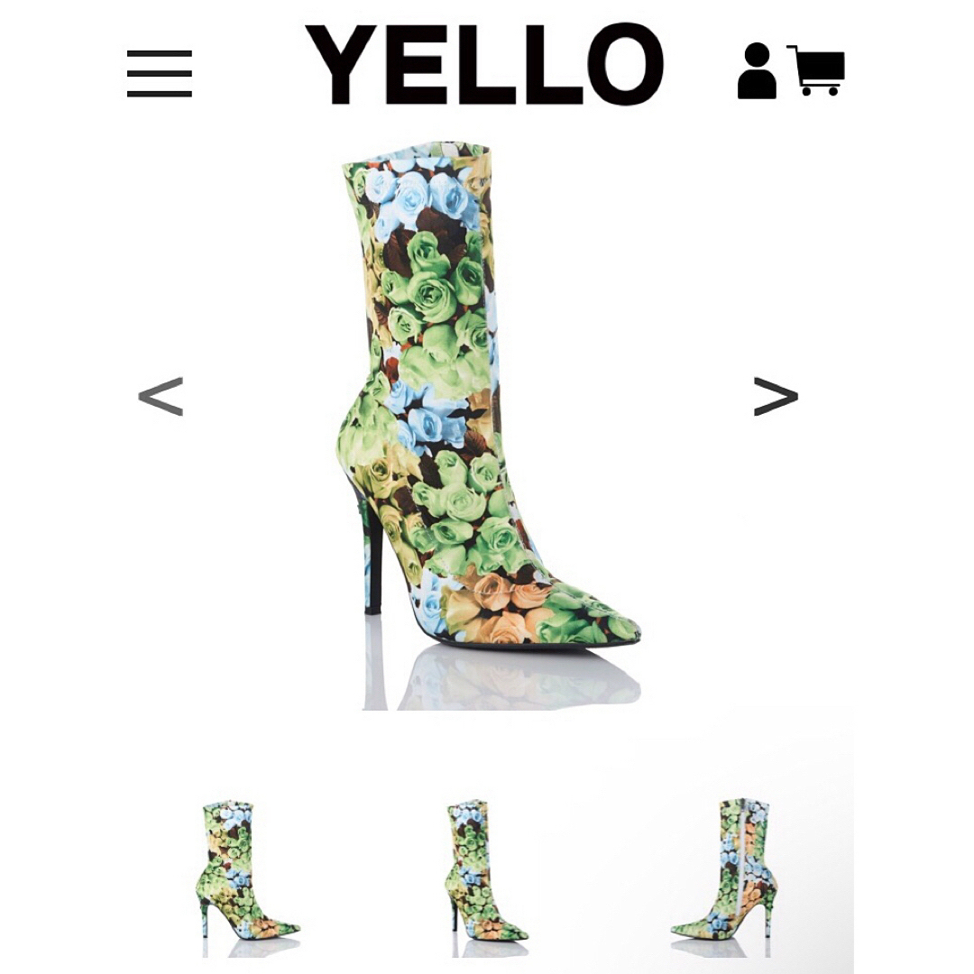 Yellow boots(イエローブーツ)の新品半額以下♡YELLO♡BLOOMING SHORT♡ローズ柄ショートブーツM レディースの靴/シューズ(ブーツ)の商品写真