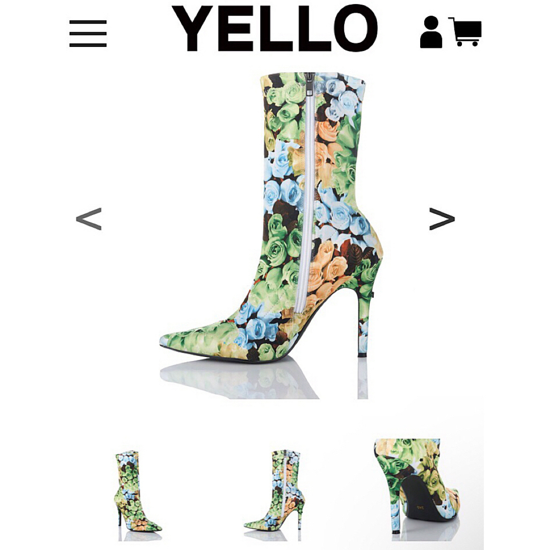 Yellow boots(イエローブーツ)の新品半額以下♡YELLO♡BLOOMING SHORT♡ローズ柄ショートブーツM レディースの靴/シューズ(ブーツ)の商品写真