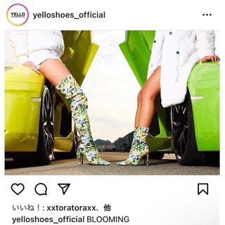 イエローブーツ(Yellow boots)の新品半額以下♡YELLO♡BLOOMING SHORT♡ローズ柄ショートブーツM(ブーツ)