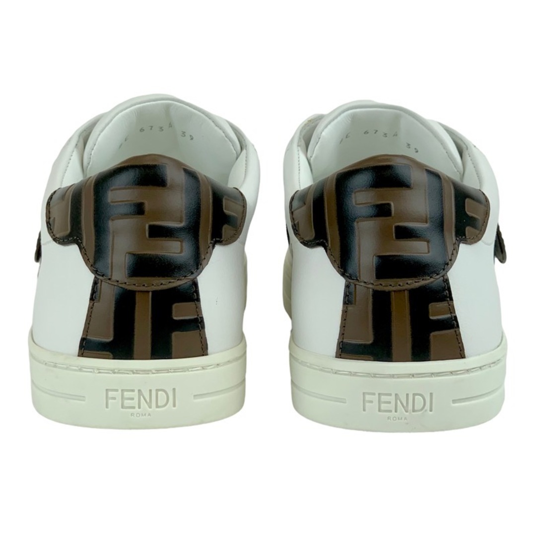 FENDI(フェンディ)の未使用 フェンディ FENDI スニーカー 靴 シューズ ズッカ ロゴ レザー ホワイト ブラウン レディースの靴/シューズ(スニーカー)の商品写真