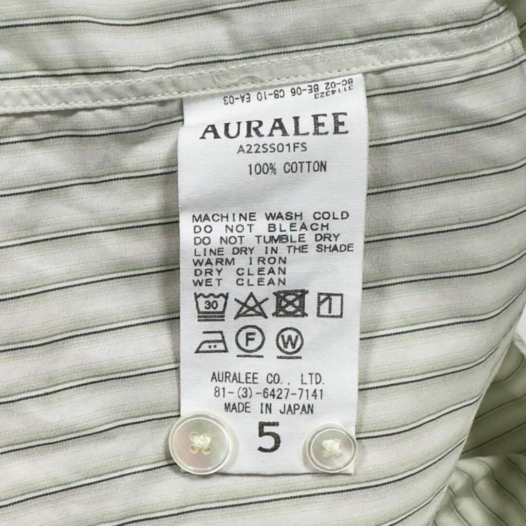 AURALEE(オーラリー)の22SS AURALEE オーラリー フィンクスストライプシャツ 長袖シャツ 5 メンズのトップス(シャツ)の商品写真