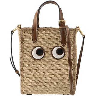 アニヤハインドマーチ(ANYA HINDMARCH)のアニヤ ハインドマーチ ANYA HINDMARCH トートバッグ アイズ N/S ミニトート EYES かごバッグ ラフィア クロスボディバッグ ショルダー 2024年春夏新作 189057(ハンドバッグ)