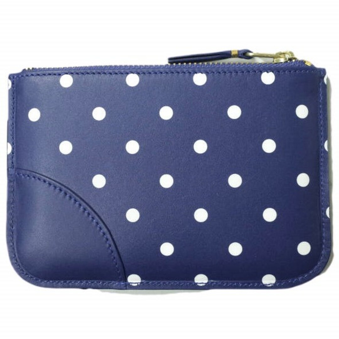 COMME des GARCONS(コムデギャルソン)のWallet COMME des GARCONS ウォレット コムデギャルソン POLKA DOT WALLET ポルカドットウォレット SA8100PD NAVY 財布 コインケース カウレザー ジップポーチ【新古品】【中古】【Wallet COMME des GARCONS】 メンズのファッション小物(コインケース/小銭入れ)の商品写真