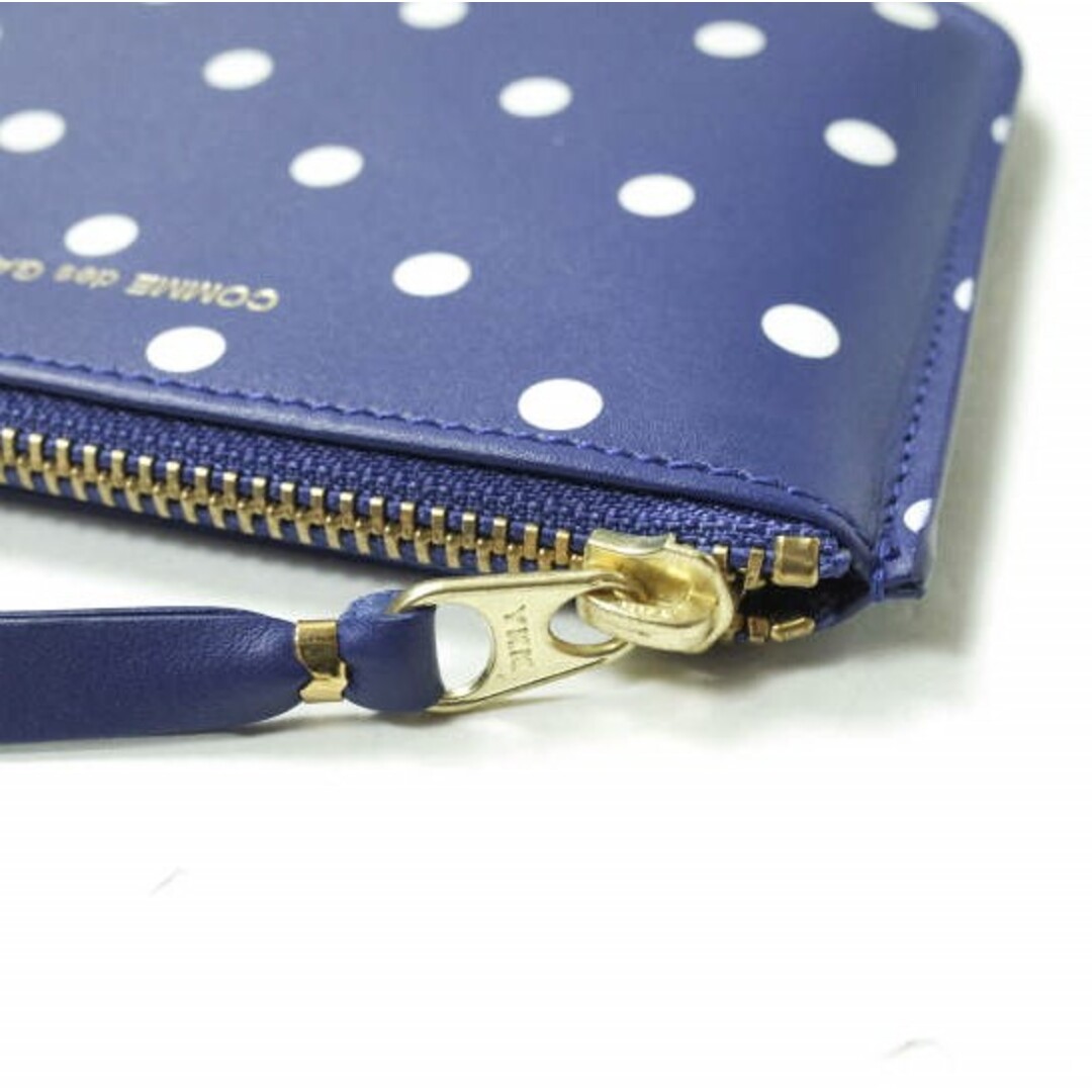 COMME des GARCONS(コムデギャルソン)のWallet COMME des GARCONS ウォレット コムデギャルソン POLKA DOT WALLET ポルカドットウォレット SA8100PD NAVY 財布 コインケース カウレザー ジップポーチ【新古品】【中古】【Wallet COMME des GARCONS】 メンズのファッション小物(コインケース/小銭入れ)の商品写真