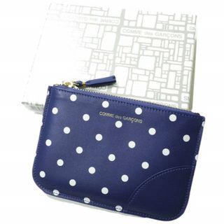 Wallet COMME des GARCONS ウォレット コムデギャルソン POLKA DOT WALLET ポルカドットウォレット SA8100PD NAVY 財布 コインケース カウレザー ジップポーチ【新古品】【中古】【Wallet COMME des GARCONS】