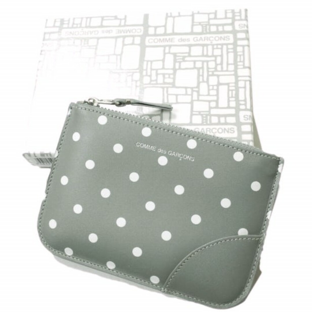 COMME des GARCONS(コムデギャルソン)のWallet COMME des GARCONS ウォレット コムデギャルソン POLKA DOT WALLET ポルカドットウォレット SA8100PD GRAY 財布 コインケース カウレザー ジップポーチ【新古品】【中古】【Wallet COMME des GARCONS】 メンズのファッション小物(コインケース/小銭入れ)の商品写真