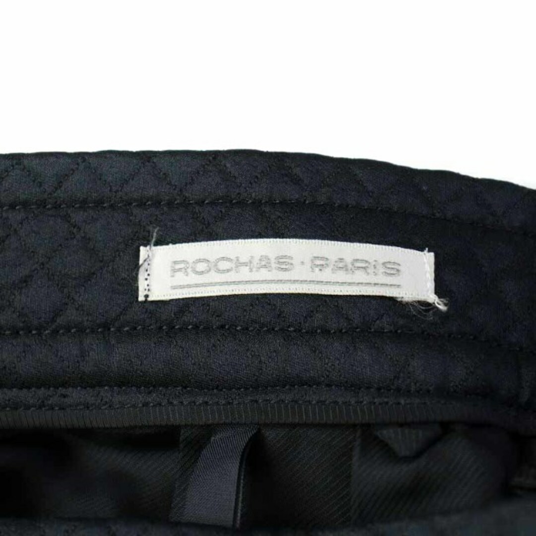 ROCHAS(ロシャス)のロシャス タイトスカート キルティングスカート ひざ丈 シルク ウール混 黒 レディースのスカート(ひざ丈スカート)の商品写真
