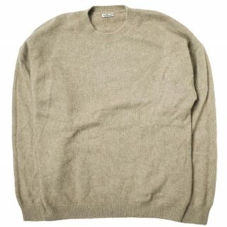 オーラリー(AURALEE)のAURALEE オーラリー 日本製 BABY CASHMERE KNIT P/O ベビーカシミヤニットプルオーバー A9AP01BC 3 NATURAL BROWN セーター クルーネック トップス【中古】【AURALEE】(ニット/セーター)